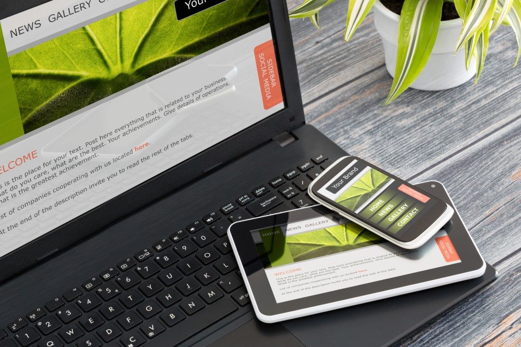 Brand website on phone, laptop and tablet