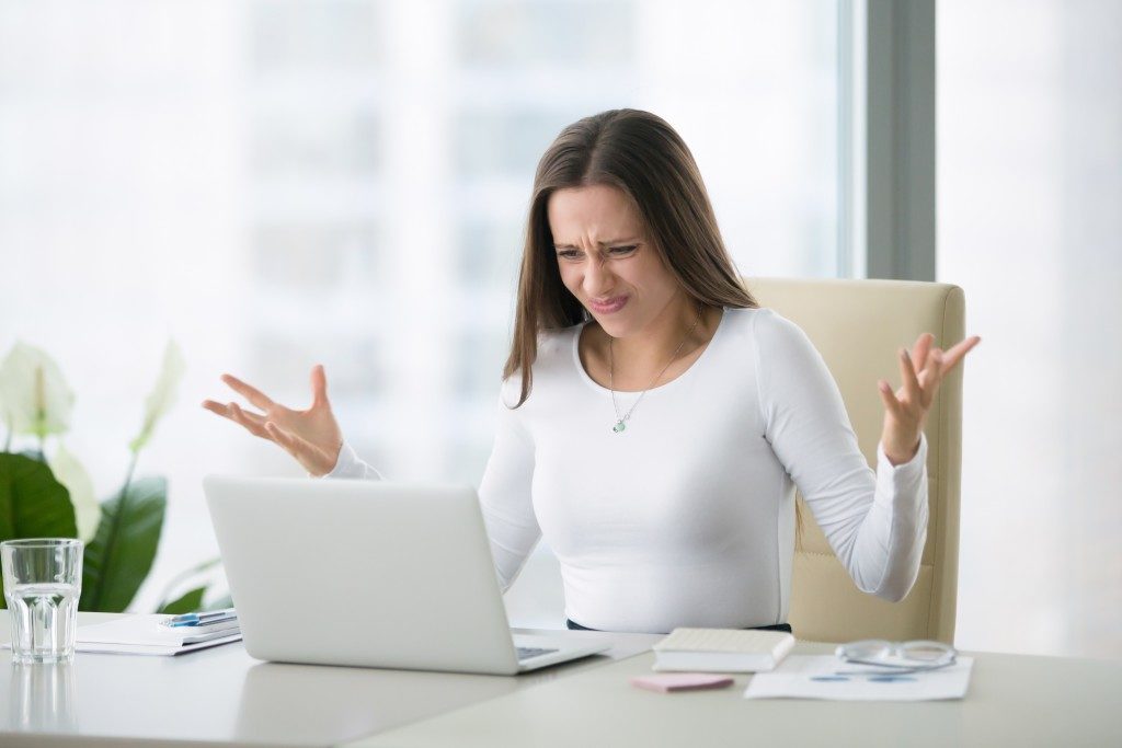 woman stressed over work
